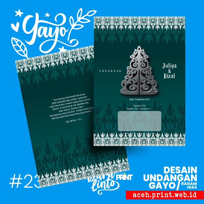 #23 Undangan Pernikahan Gayo Kerawang Pucuk Rebung