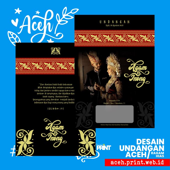 #27 Undangan Pernikahan Ragam Hias Aceh - Agam Inong