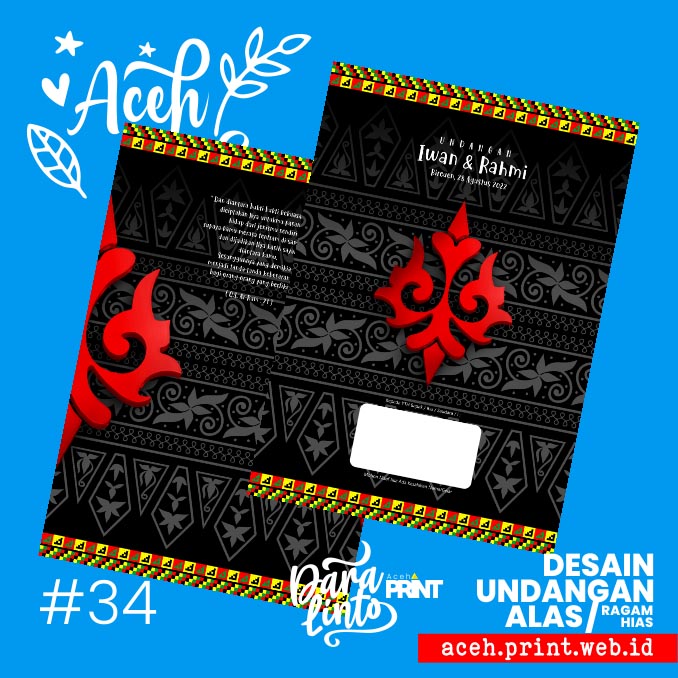 #32 Desain Undangan Pernikahan Motif Aceh