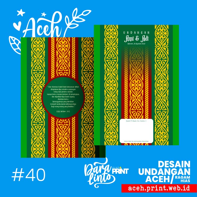#40 Undangan Aceh Motif Ornamen Kindang
