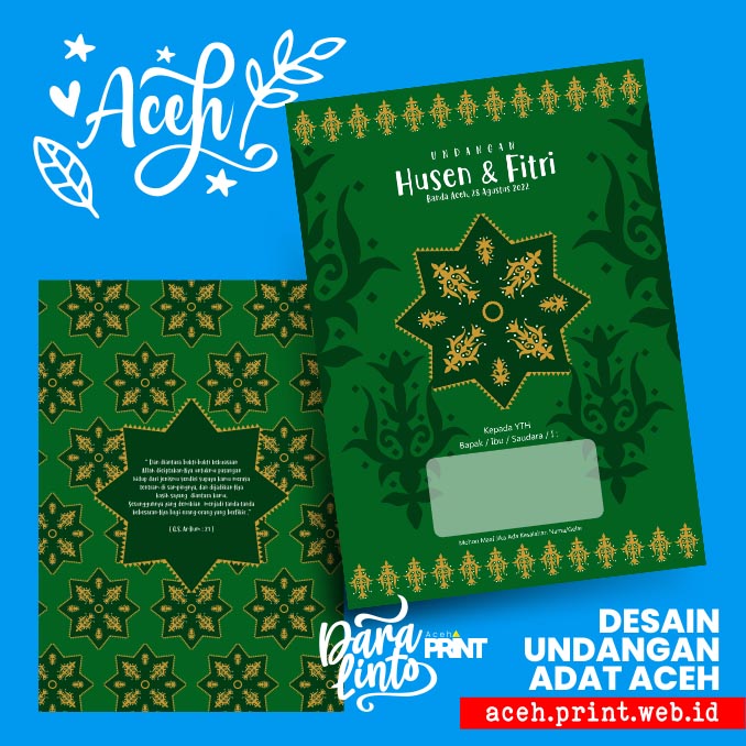 5432 Undangan Pernikahan Aceh Seuhab Motif Ornament