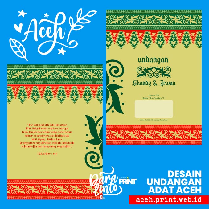7547 Undangan Pernikahan Aceh Motif Ornament